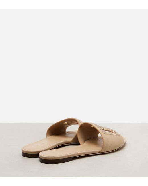 Mules Dg En Daim A Cristaux Dolce & Gabbana en coloris Natural