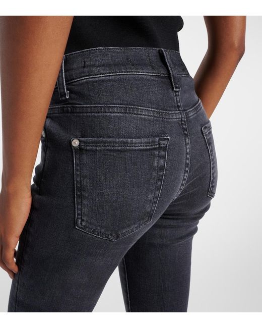 7 For All Mankind Blue Bootcut Mid-Rise Flared Jeans