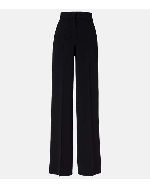 Max Mara Blue Weite High-Rise-Hose Aus Cady