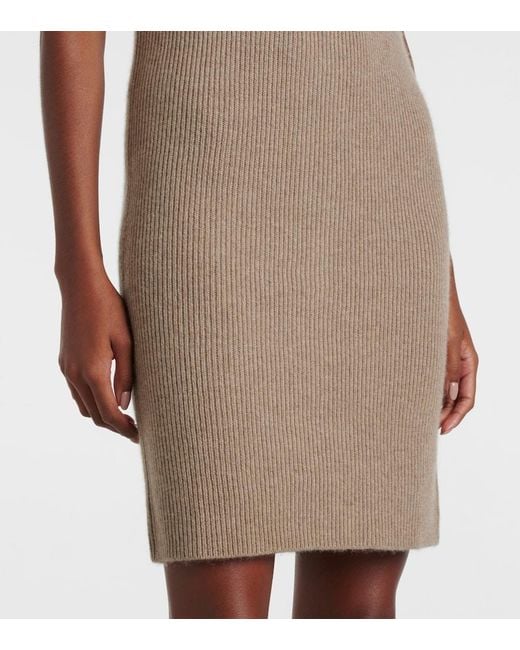 Lisa Yang Natural Carmen Ribbed-Knit Cashmere Minidress