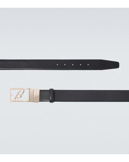 Brioni Black Logo Leather Belt for men