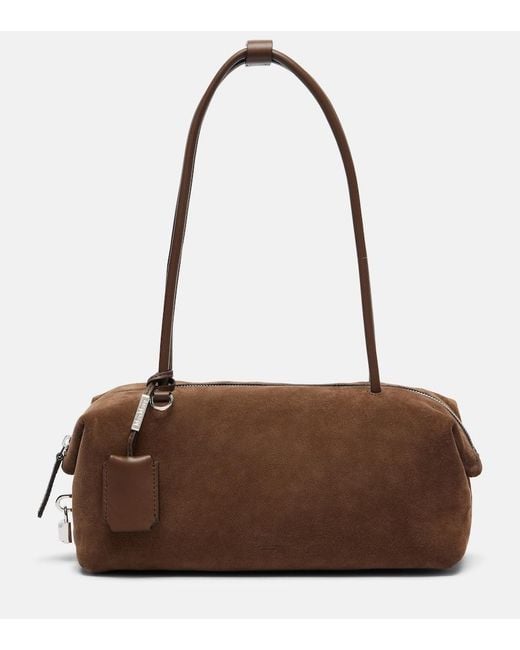 Max Mara Brown Large Suede Shoulder Bag