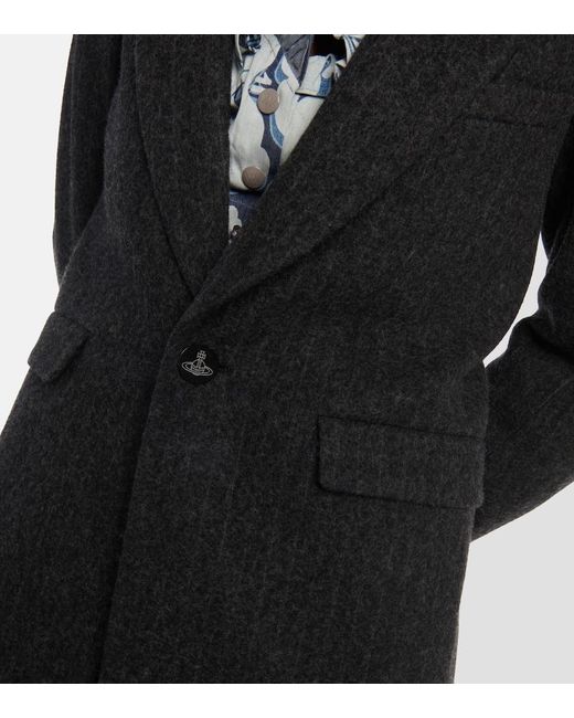 Abrigo en mezcla de lana a rayas Vivienne Westwood de color Black