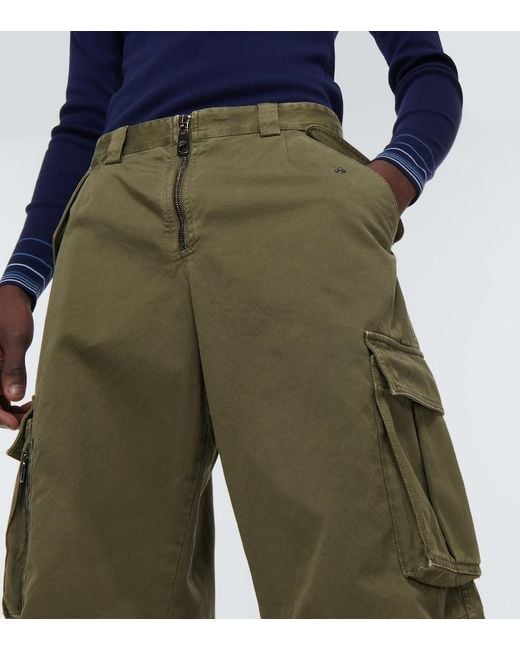 Dolce & Gabbana Green High-Rise Cotton Cargo Pants for men