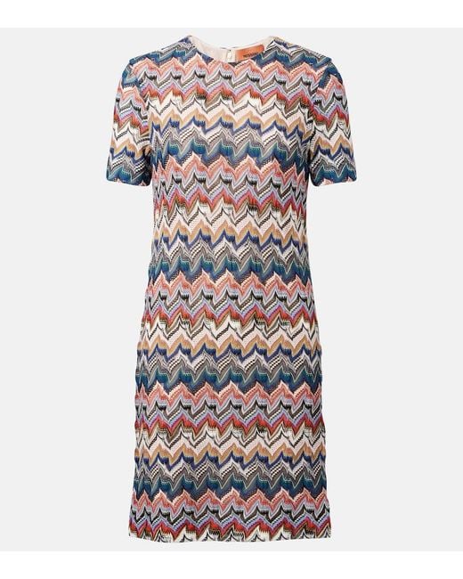Abito Corto Con Lame A Zig-Zag di Missoni in Multicolor