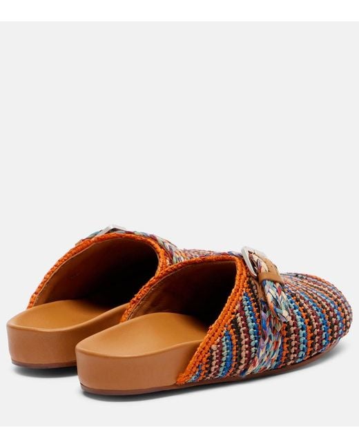 Robert Clergerie Multicolor Quinta Raffia Mules