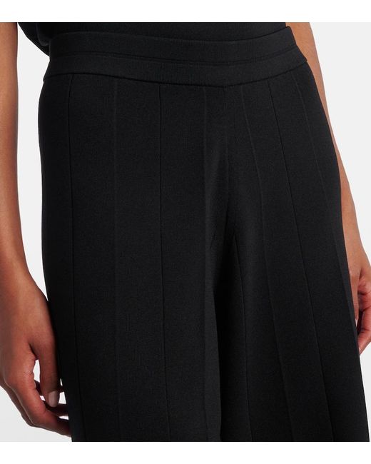 Max Mara Black Lama Crepe Wide-Leg Pants