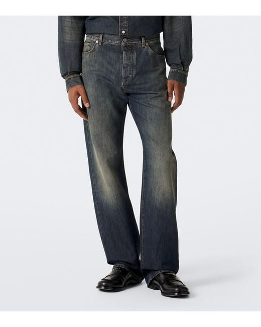 Fendi Gray Faded Straight Jeans for men