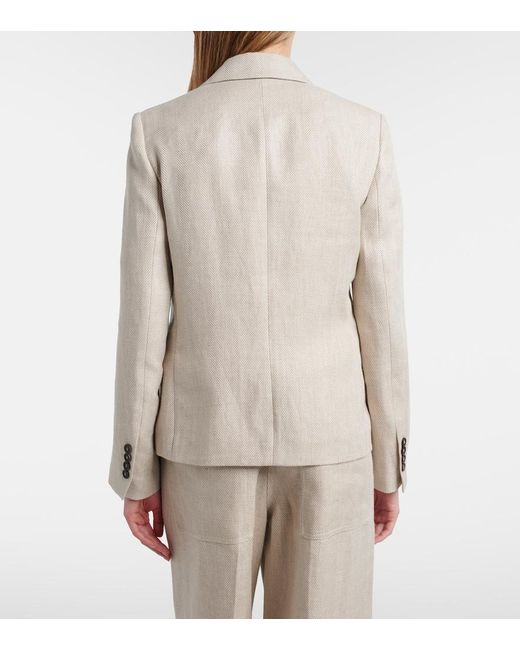 Brunello Cucinelli Natural Linen And Cotton Blazer