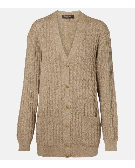 Loro Piana Natural Bihar Cable-Knit Cardigan