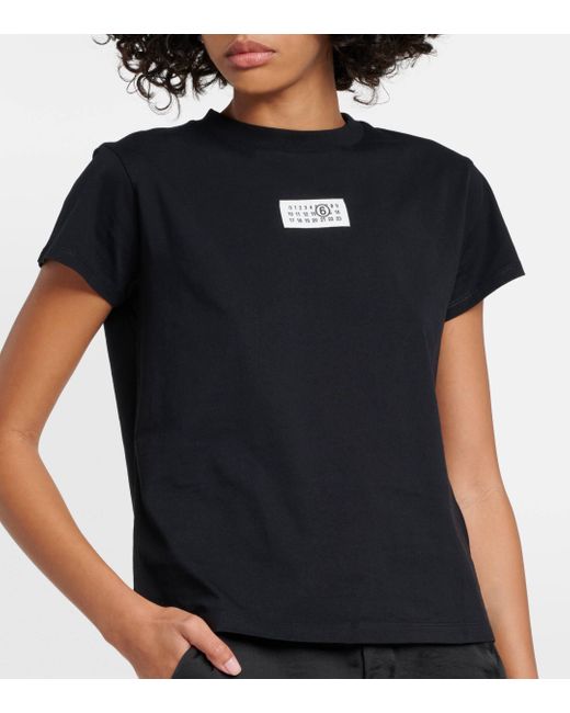 T-shirt en coton a logo MM6 by Maison Martin Margiela en coloris Black