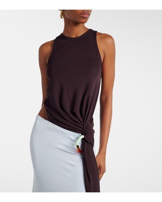 Victoria Beckham Blue Cutout Jersey Midi Dress