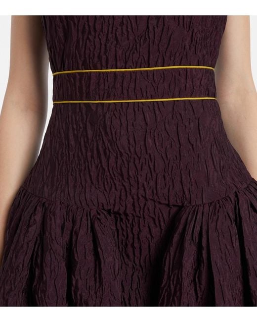 Roksanda Purple Aya Smocked Cloque Midi Dress