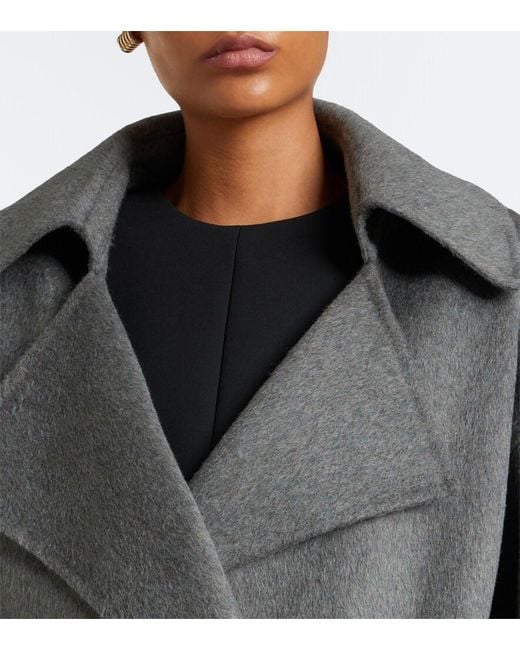 Frankie Shop Gray Issen Wool-Blend Wrap Coat