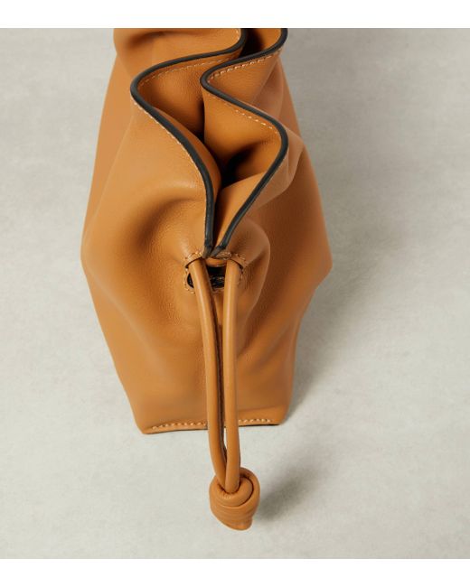 Loewe Brown Flamenco Mini Leather Clutch
