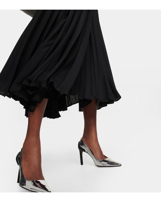 Christopher Kane Black Pleated Midi Dress