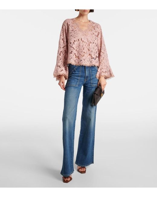 Dorothee Schumacher Pink Lacy Dream Floral Top