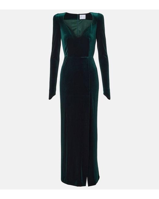 Galvan Blue Vanitas Velvet Gown