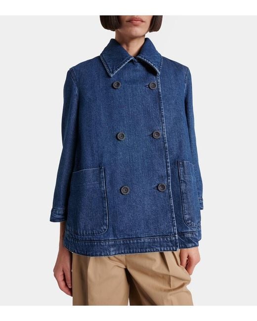 Altuzarra Blue Hayden Double-Breasted Denim Jacket