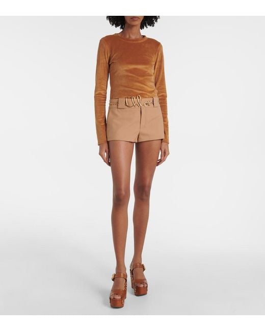 Chloé Natural Virgin Wool Shorts