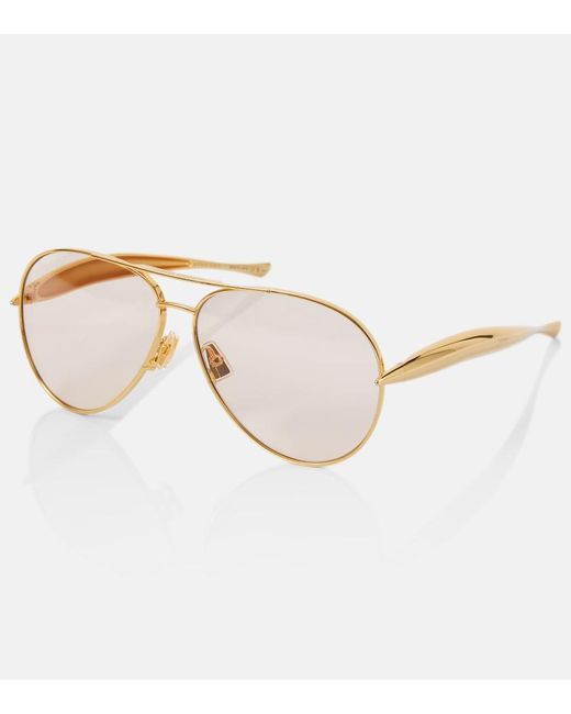 Bottega Veneta Brown Sardine Aviator Sunglasses