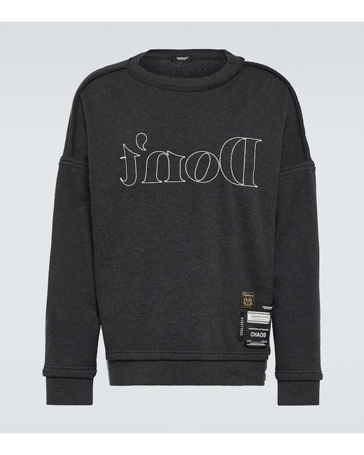 Undercover Black Embroidered Cotton-blend Sweatshirt for men