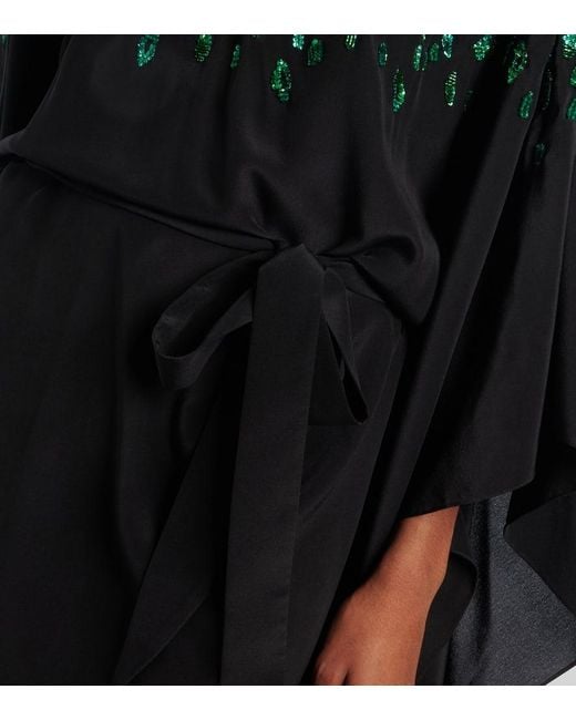 Roberto Cavalli Black Sequined Silk Gown