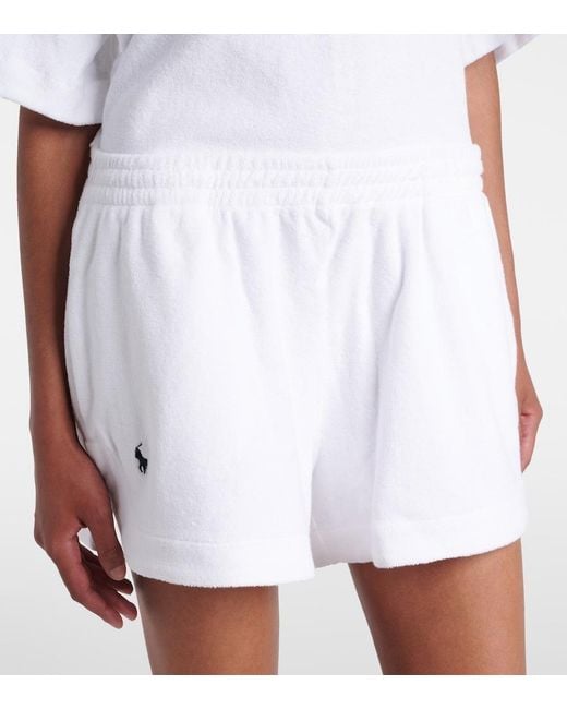 Polo Ralph Lauren White Cotton Terry Polo Shirt And Shorts Set
