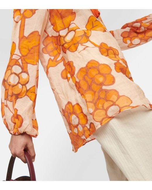 Etro Orange Printed Ramie Tunic