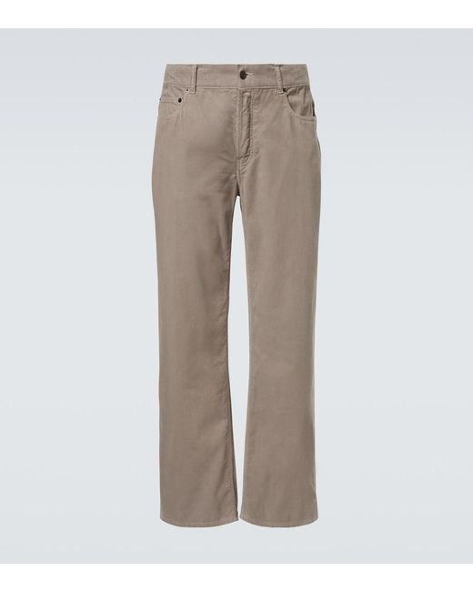 The Row Gray Rossen Cotton Corduroy Straight Pants for men