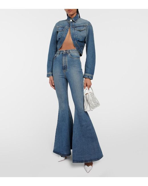 Alaïa Blue Cropped Denim Jacket
