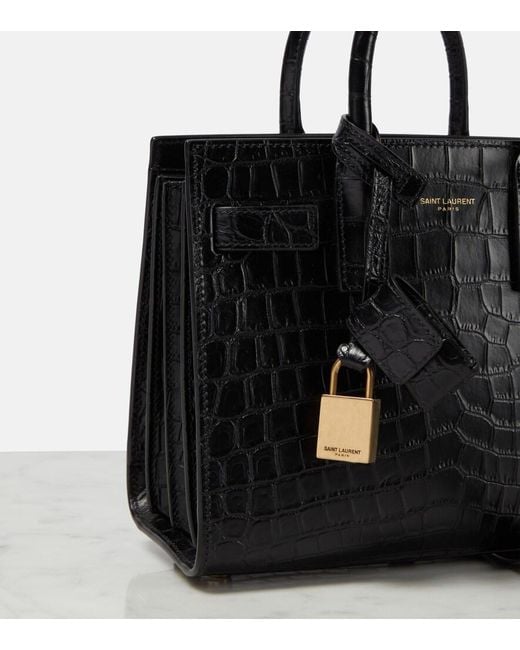 Sac Porté Épaule En Cuir "nano Sac De Jour" Saint Laurent en coloris Black