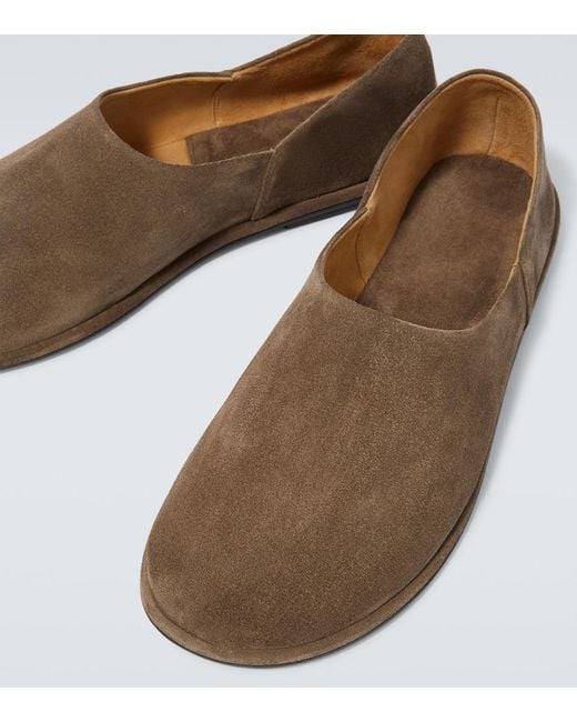 The Row Brown Canal Suede Flats for men