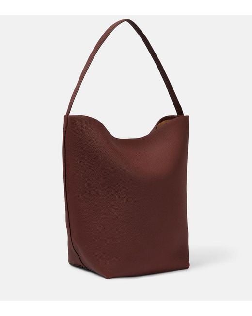 The Row Brown N/s Park Large Leather Tote Bag