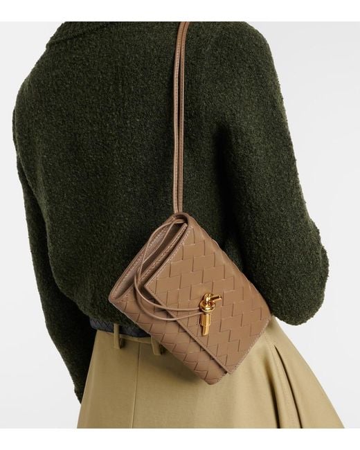 Bottega Veneta Brown Andiamo Intrecciato Leather Clutch