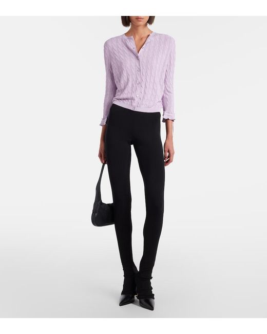 Gucci Purple Cable-Knit Cardigan