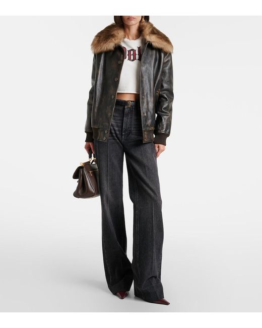 Dolce & Gabbana Black High-Rise Flared Jeans