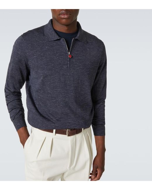 Jersey De Seda, Cachemir Y Lino Kiton de hombre de color Blue