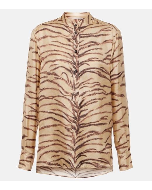 Stella McCartney Brown Printed Silk Shirt