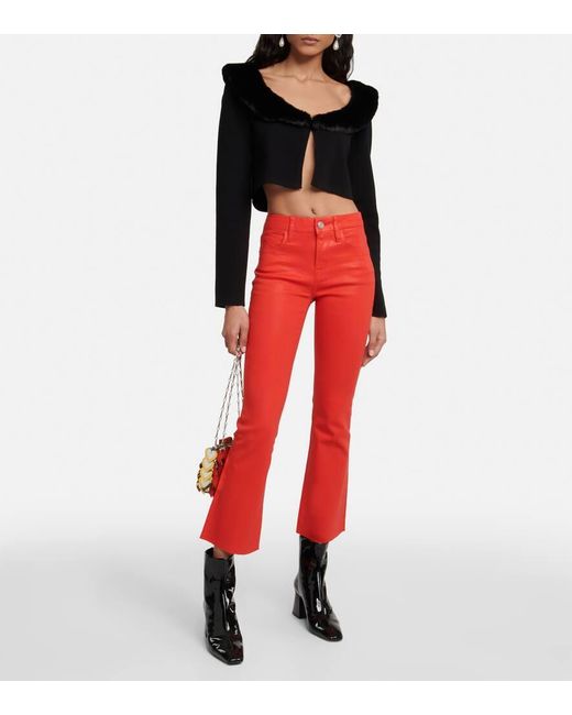 FRAME Red Le Crop Mini Boot High-rise Jeans