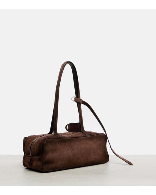 Balenciaga Brown Carrie Small Suede Shoulder Bag