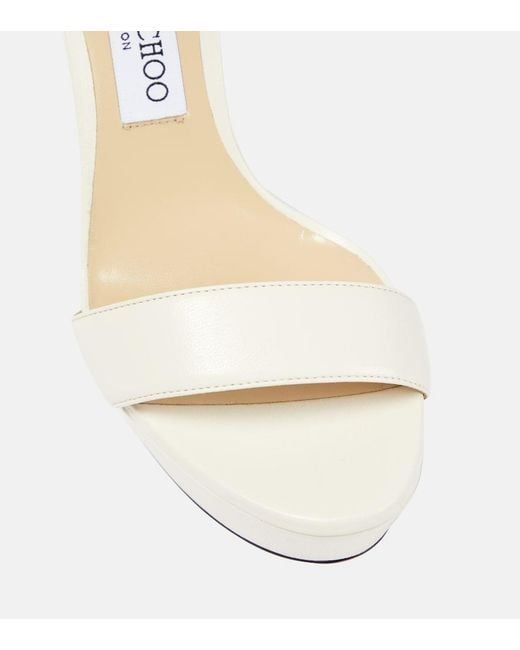 Jimmy Choo Metallic Mionne 120 Leather Platform Sandals