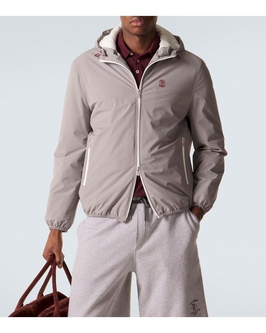 Brunello Cucinelli Purple Technical Puffer Jacket for men