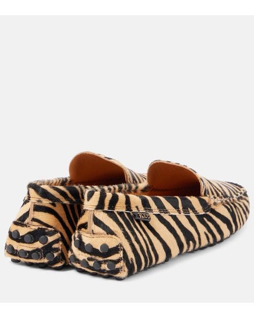 Tod's Natural Gommino Calf Hair Driving Shoes