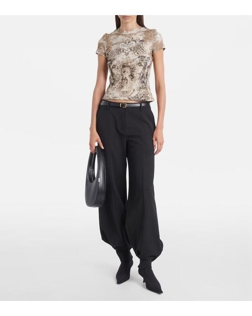 Jean Paul Gaultier Natural Medaillon Cotton-Blend Jersey T-Shirt