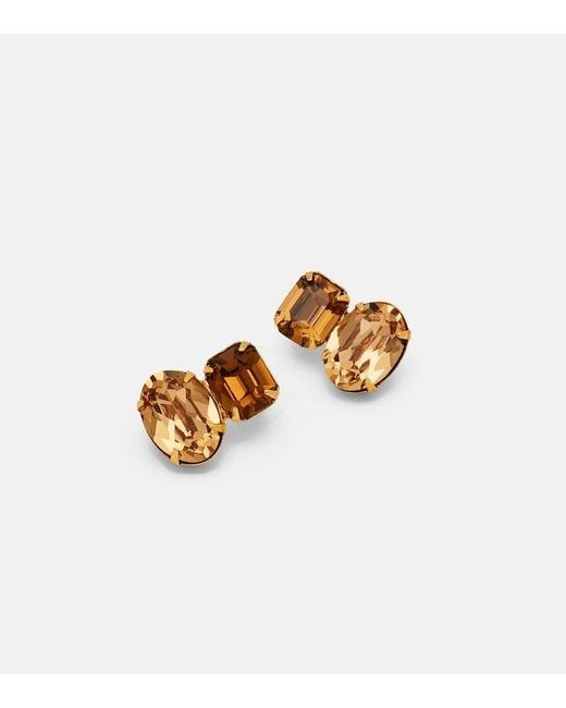 Jennifer Behr White Maureen Crystal-Embellished Earrings