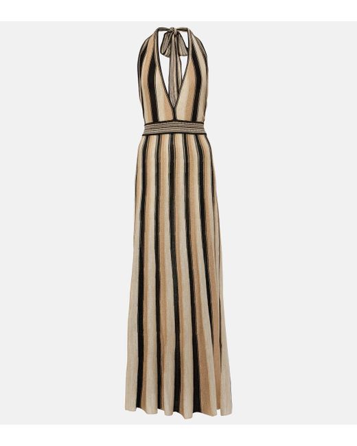 Robe longue rayee Camilla en coloris Metallic