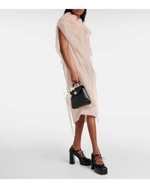 Simone Rocha Valentine Mini Leather Tote Bag in Black | Lyst