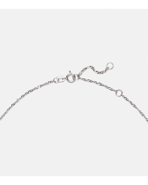 STONE AND STRAND White Le Bleu 14Kt Necklace With Diamonds And Aquamarine