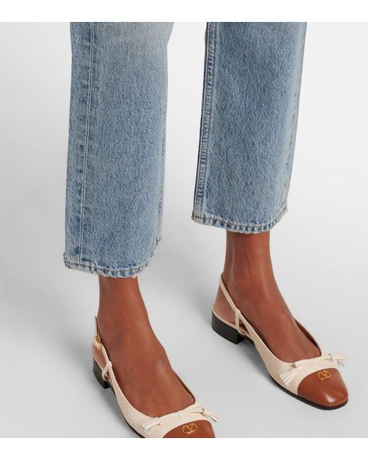 Agolde Blue Parker Mid-Rise Straight Jeans